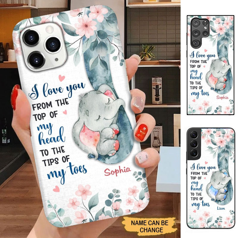 Elephant Kid Mommy I Love You Personalized Phone case SC2482 Phone case ShinyCustom Phone Case 