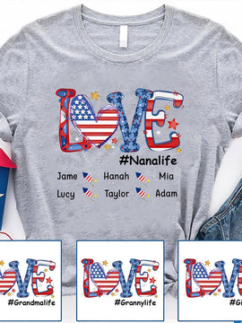 Fire cracks LOVE Nanalife Grandma life Personalized Shirt