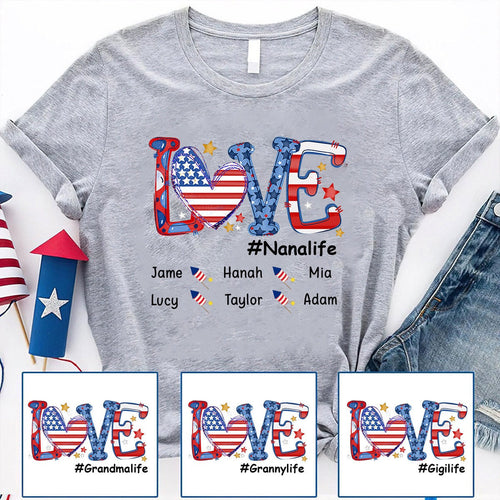 Fire cracks LOVE Nanalife Grandma life Personalized Shirt Apparel Gearment 