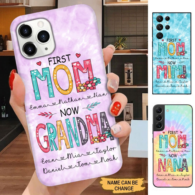 First Mom Now Grandma with Grandkids Heart Personalized Phone case SC0420 Phone case FUEL 