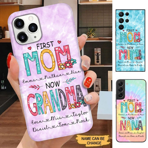 First Mom Now Grandma with Grandkids Heart Personalized Phone case SC0420 Phone case FUEL 