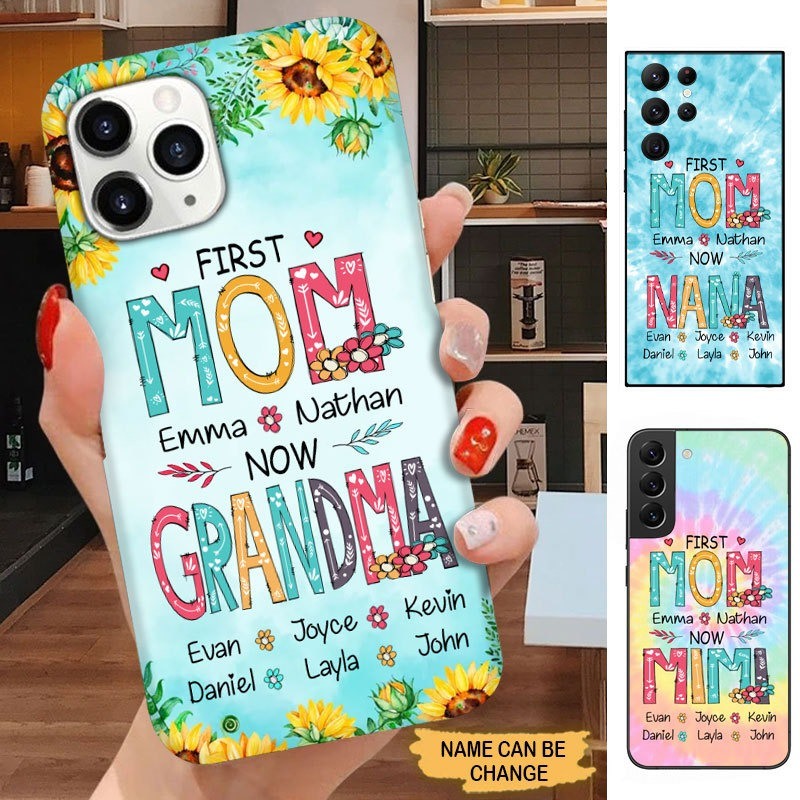 First MOM now GRANDMA Mommy, Nana, Auntie Personalized phone case SC05272 Phone case FUEL 