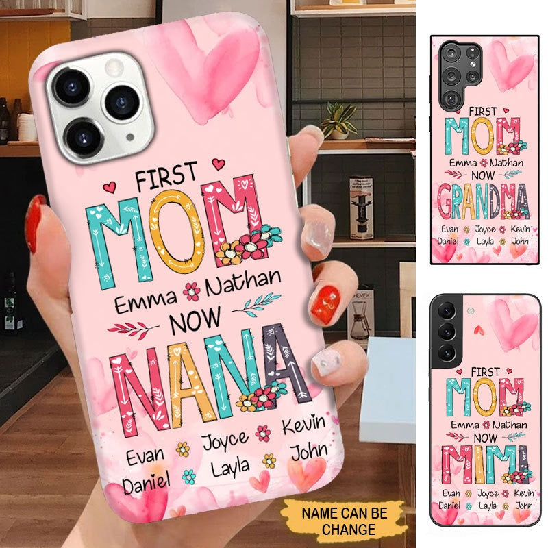 First MOM now GRANDMA Mommy, Nana, Auntie Personalized phone case SC05273 Phone case FUEL 