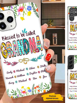 Flower Blessed To Be Called Grandma Nana Mimi Mommy Personalized Phone Case SC26122