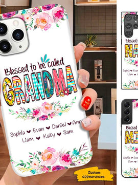 Flower Blessed To be called Grandma Nana Mimi Personalized Phone case SC281212