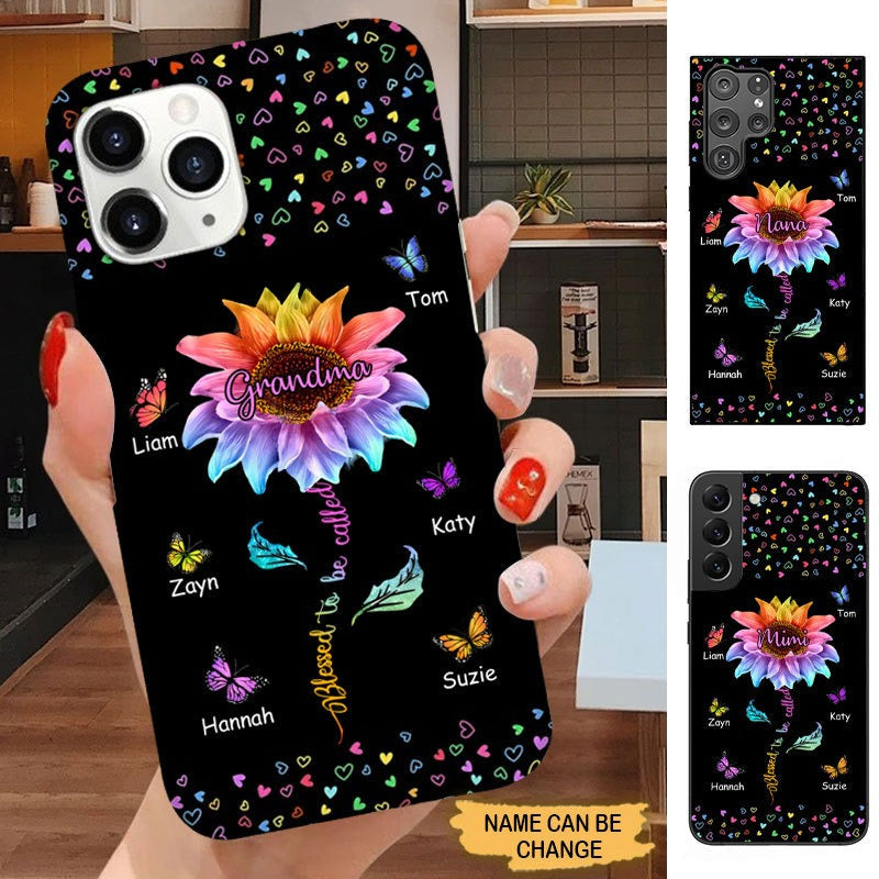Flower Butterfly Blessed To be called Grandma Nana Mimi Mom Personalized Phone case SC2484 Phone case ShinyCustom Phone Case 