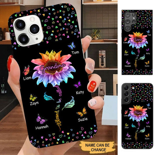 Flower Butterfly Blessed To be called Grandma Nana Mimi Mom Personalized Phone case SC2484 Phone case ShinyCustom Phone Case 