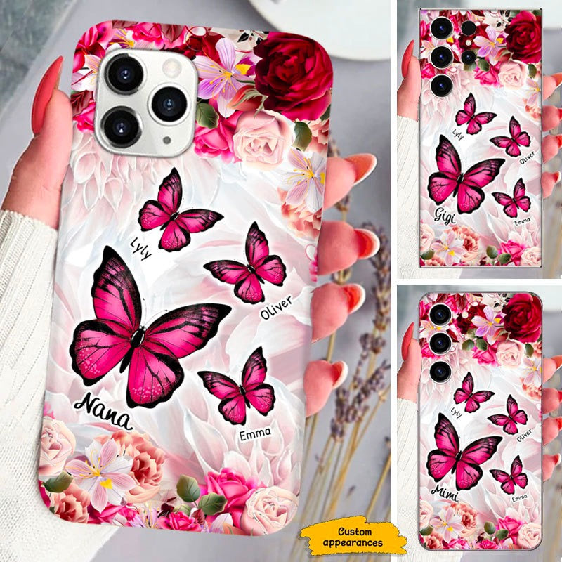 Flower Butterfly Nana Mimi Gigi Grandma Personalized Phone case SC283233