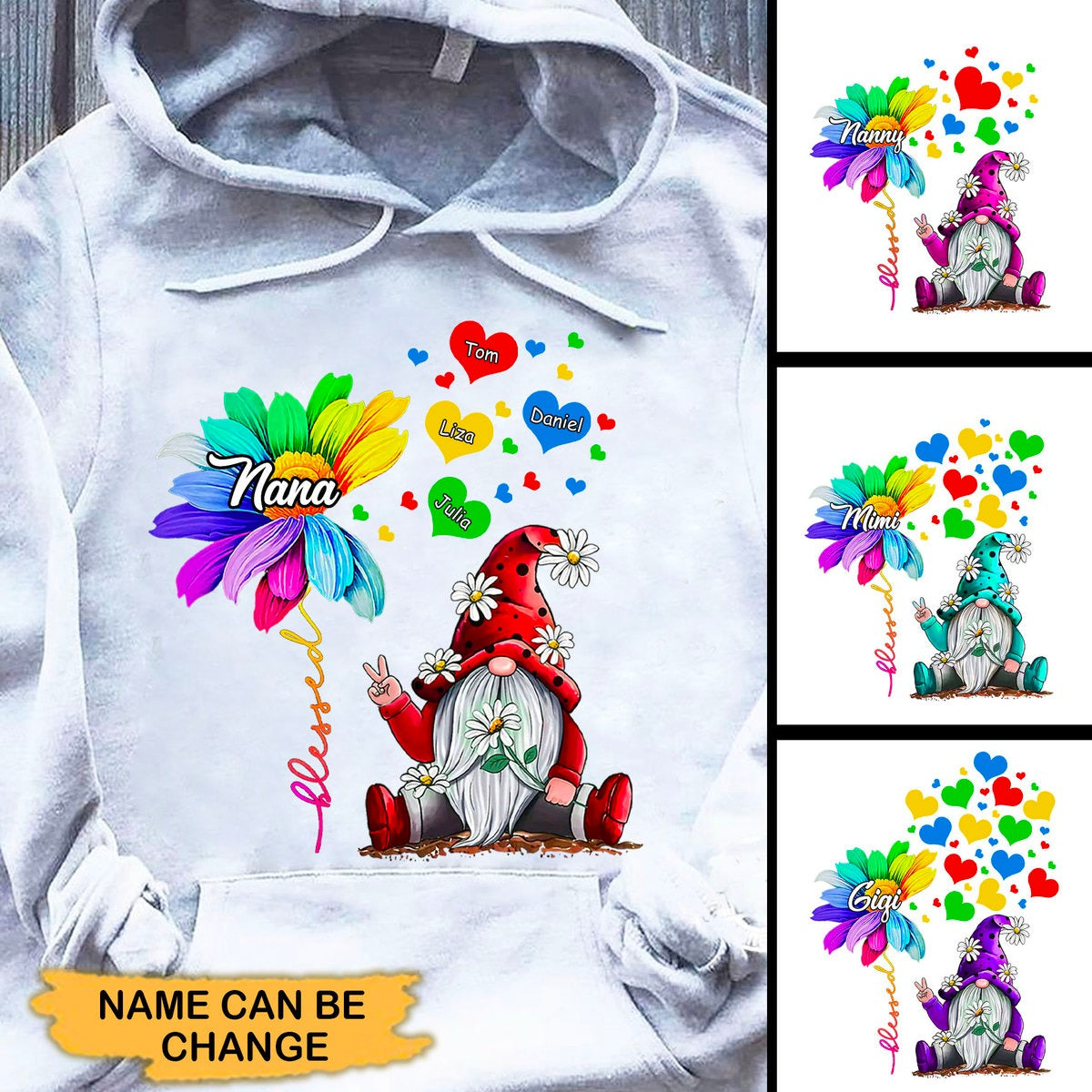 Flower Gnome Blessed Grandma Nana Mommy Personalized Phone Case SC22911 Apparel ShinyCustom 