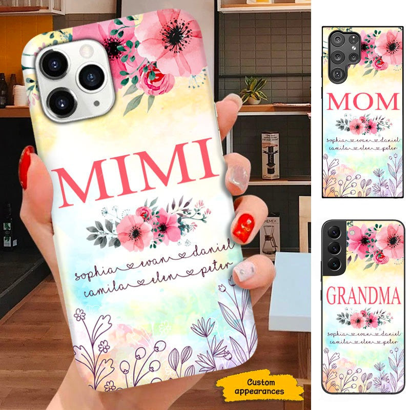 Flower Grandma Mom Nana Auntie Personalized Phone case SC011202