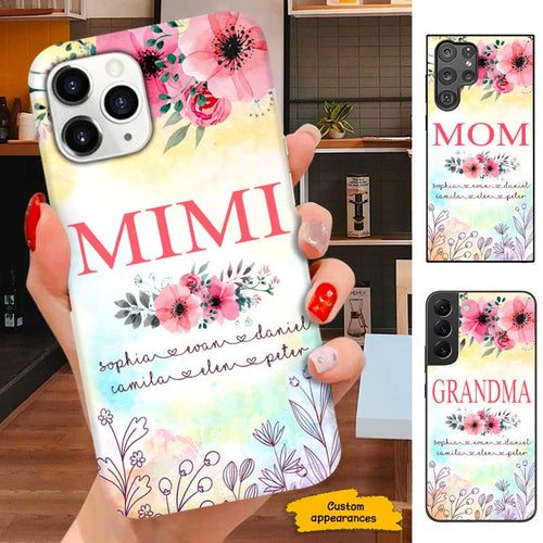 Flower Grandma Mom Nana Auntie Personalized Phone case SC011202