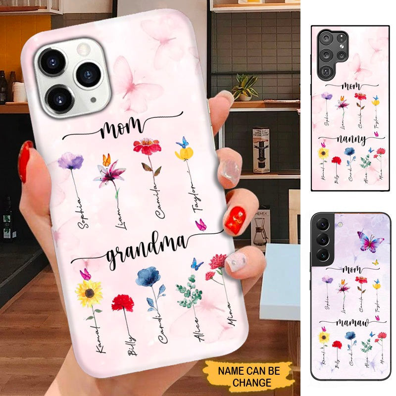 Flower Grandma Nana Mimi MOM Personalized Phone case SC21106 Phone case ShinyCustom Phone Case 