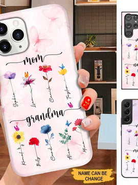 Flower Grandma Nana Mimi MOM Personalized Phone case SC21106