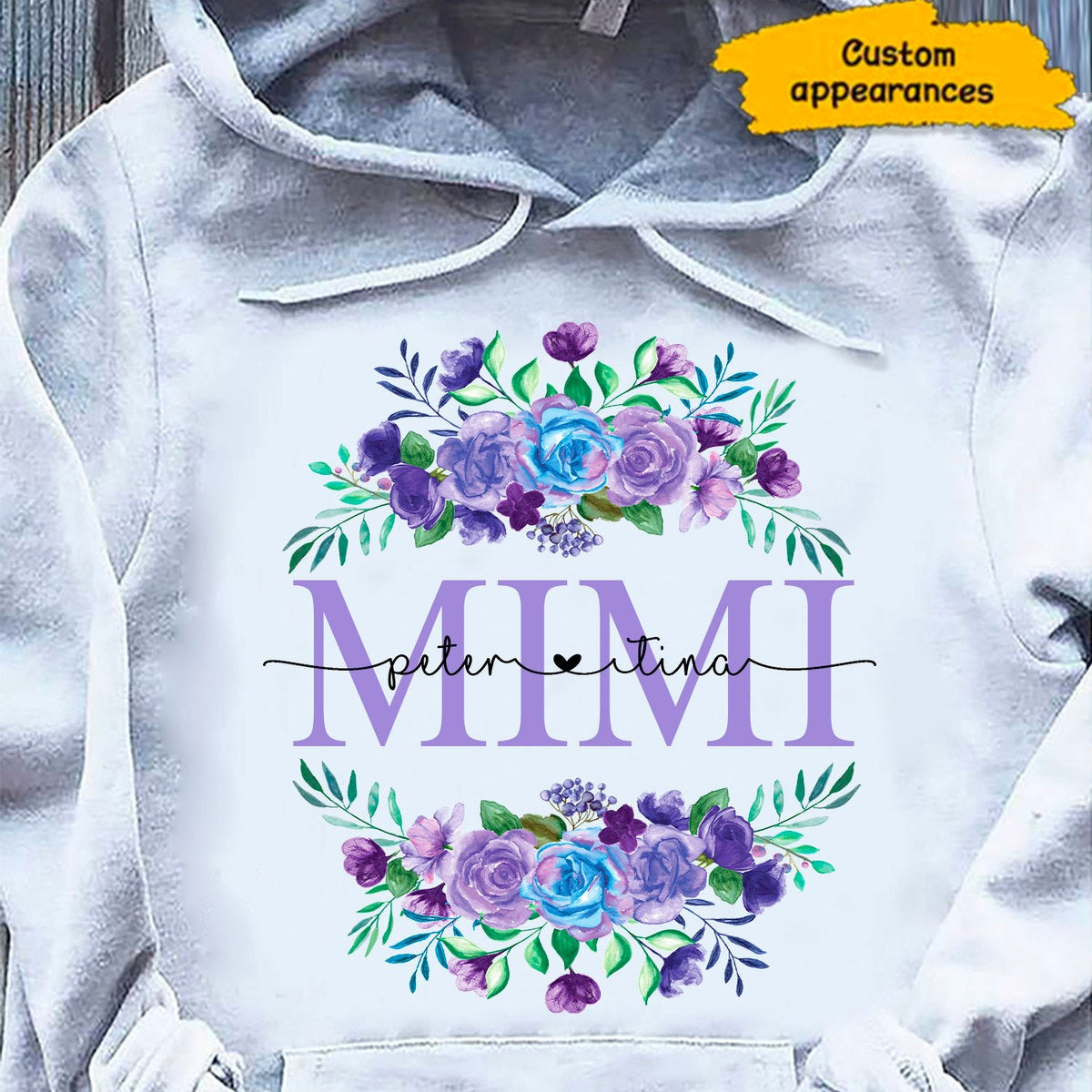Flower Grandma Nana Mimi Mom Personalized Hoodie Shirt SC912315