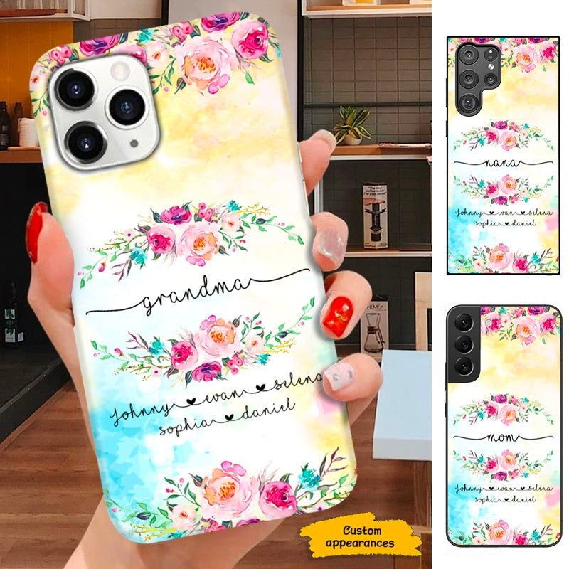 Flower Grandma Nana Mommy Auntie Personalized Phone Case SC26123