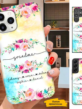 Flower Grandma Nana Mommy Auntie Personalized Phone Case SC26123