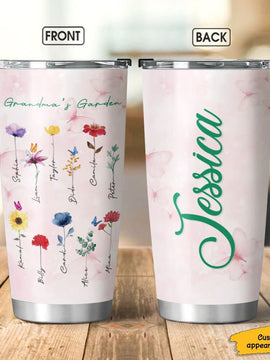 Flower Grandma's Garden Nana Mimi Mommy Personalized Tumbler SC151116