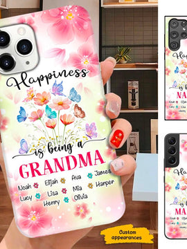 Flower Happiness is being a Grandma Nana Mimi Personalized Phone case SC301237