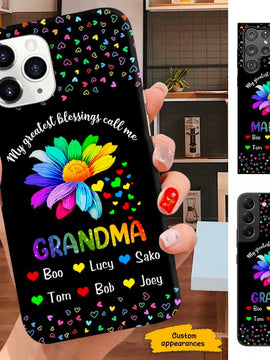 Flower My greatest blessings called me Grandma Nana Mimi Personalized Phone case SC291239