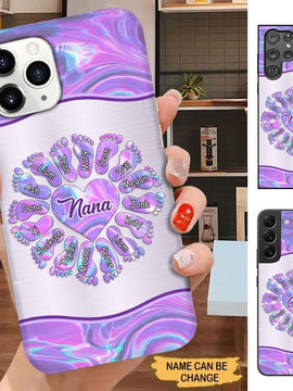 Footprint Hologram style Nana Mimi Gigi Grandma Personalized Phone case SC3082