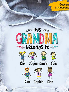 Funny Kids This Grandma Nana Belongs To Personalized Hoodie Shirt SC28128