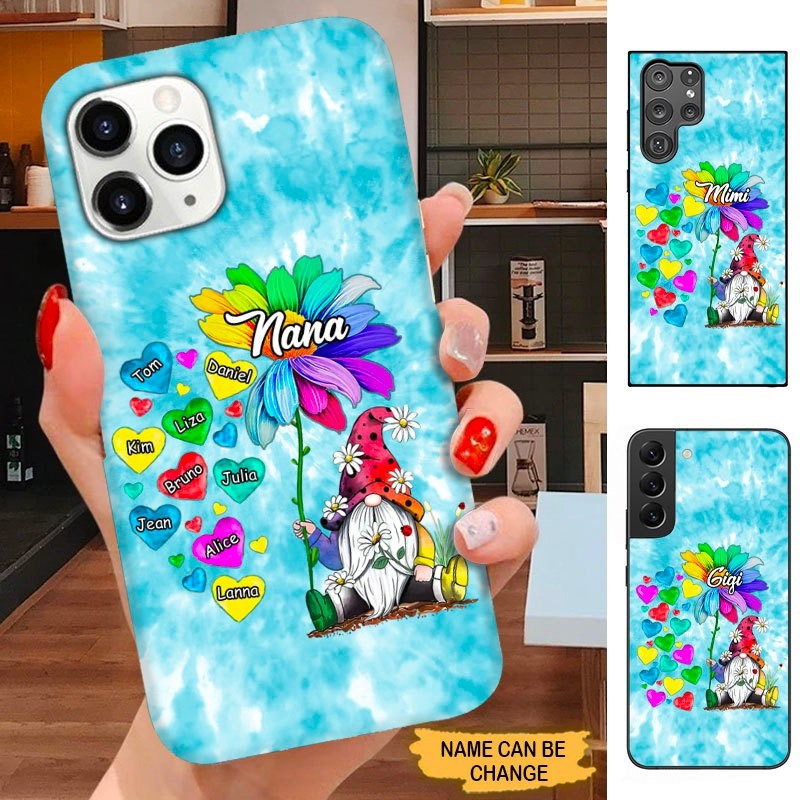 Gnome Flower Heart Nana Mimi Gigi Grandma Personalized Phone case SC15093 Phone case ShinyCustom Phone Case 