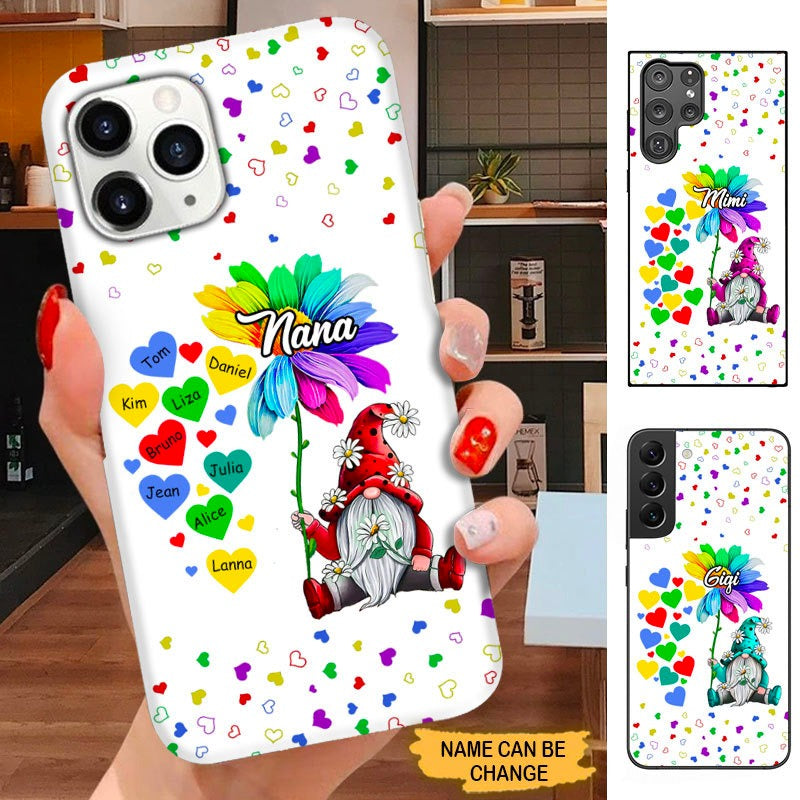 Gnome Flower Heart Nana Mimi Gigi Grandma Personalized Phone case SC15098 Phone case ShinyCustom Phone Case 