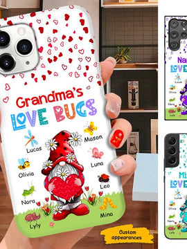 Gnome Grandma Nana Mimi Love Bugs Personalized Phone Case SC213237