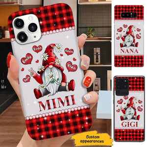 Gnome Grandma with Grandkids Nana Mommy Red Plaid Personalized Phone Case SC29101 Phone case ShinyCustom Phone Case 