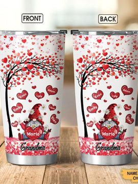 Gnome Heart Tree Grandma with Grandkids Personalized Tumbler