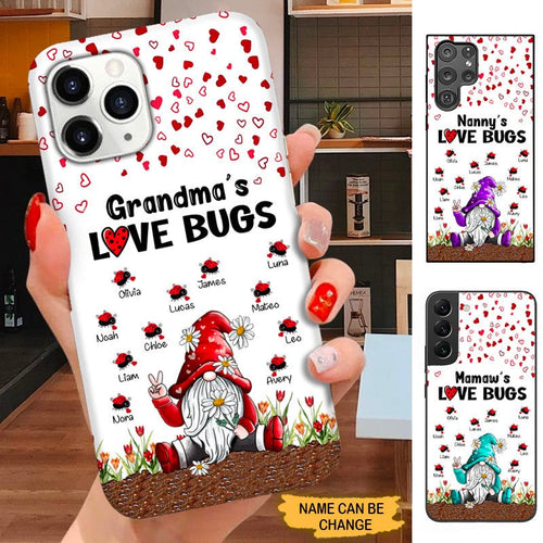 Gnome Ladybug Grandma Nana Mommy Love Bugs Personalized Phone case SC3097 Phone case ShinyCustom Phone Case 