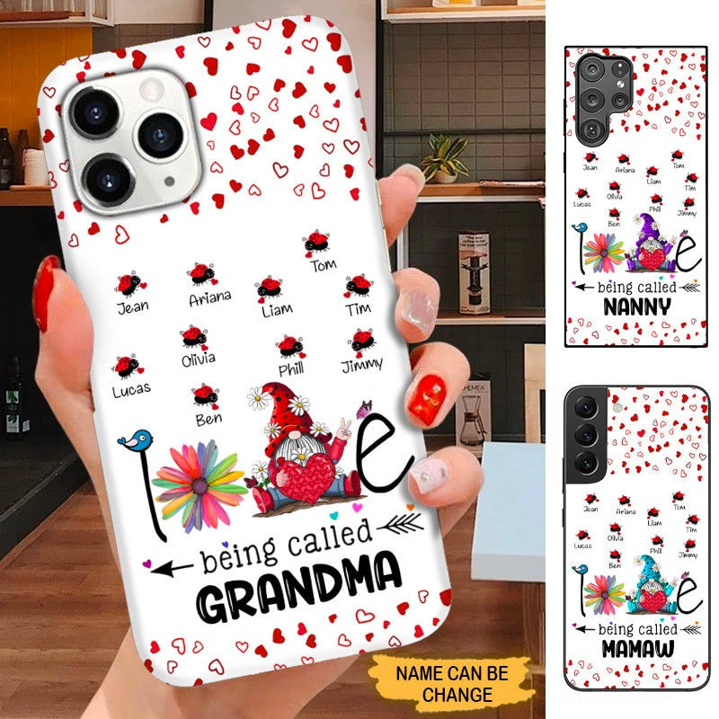 Gnome Ladybug Love being called Grandma Nana Mommy Personalized Phone case SC18105 Phone case ShinyCustom Phone Case 