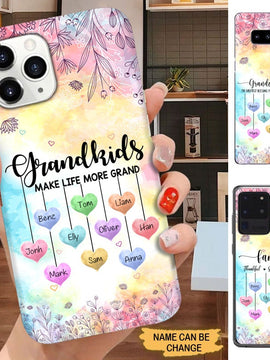 Grandkids Make Life More Grand Personalized Grandma Phone Case