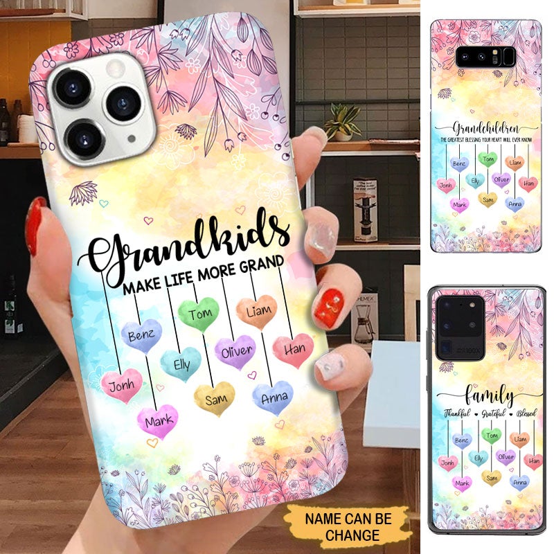 Grandkids Make Life More Grand Personalized Grandma Phone Case Phone case FUEL