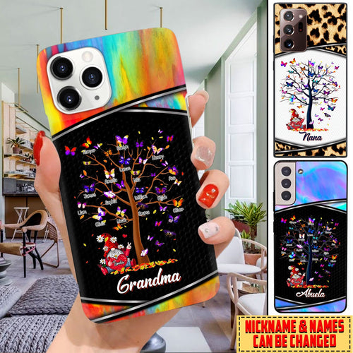 Grandma Gnome Butterflies Tree Grandkid Name Personalized Custom Phone Case 18jan22ndh02 Phone case FUEL 