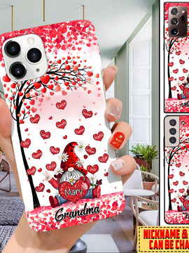 Grandma Gnome With Hearts Grandkid Name Personalized Custom Phone Case 14jan22ndh01