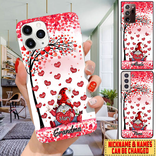 Grandma Gnome With Hearts Grandkid Name Personalized Custom Phone Case 14jan22ndh01 Phone case FUEL 