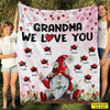 Grandma We Love You Grandma's Love Bugs Personalized Blanket SC2763 Fleece Blanket Dreamship 