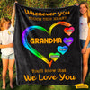 Grandma Whenever You Touch This Heart Personalized Blanket SC01113 Fleece Blanket ShinyCustom 