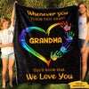 Grandma Whenever You Touch This Heart Personalized Blanket SC2764 Fleece Blanket ShinyCustom 