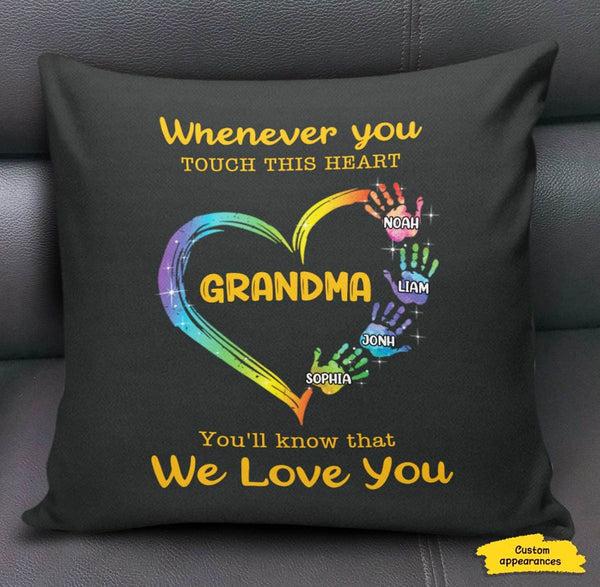 Grandma Whenever You Touch This Personalized Throw Pillow Cover