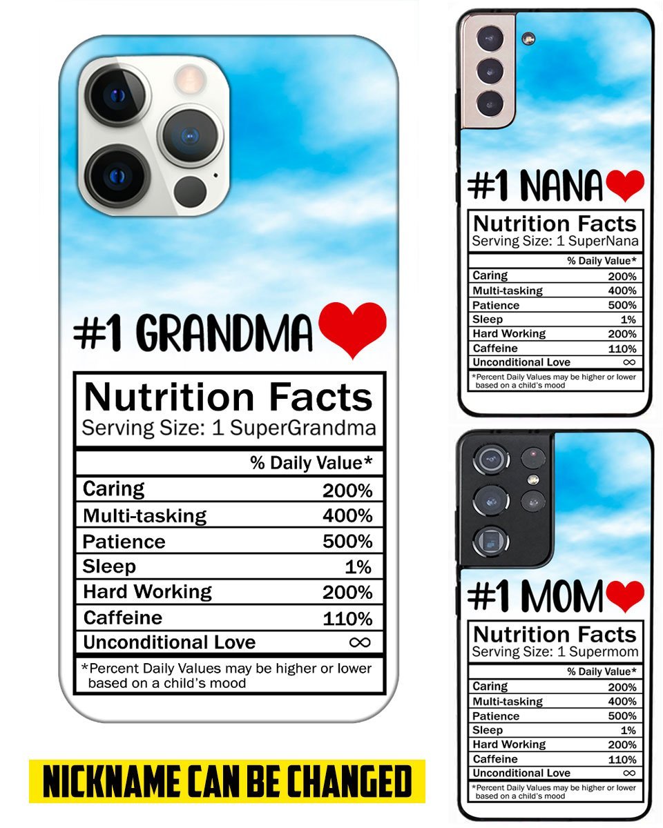 Grandma, mom, mother funny nutrition facts personalized phone case PHT-24NDH19NOV01 Phone case FUEL 