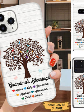 Grandma's Blessings Tree Personalized Grandma Phone Case