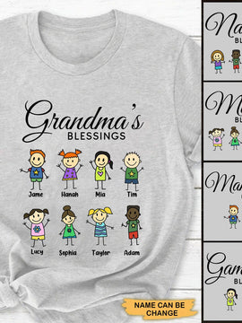 Grandma's Blessings funny kids Personalized Shirt