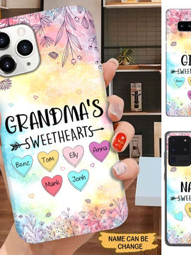 Grandma's Sweethearts Nana Gigi Mommy Auntie Personalized phone case