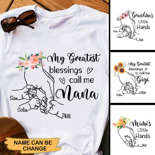Grandma's little hands Personalized Shirt Apparel Gearment 