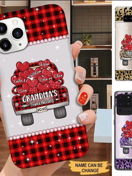 Leopard Pattern Grandma's Sweethearts Grandma Mommy Auntie Personalized Phone Case