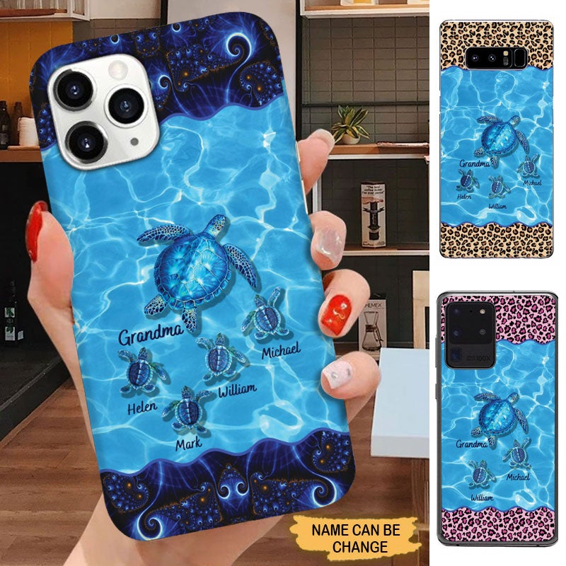 Grandma with Grandkids Turtle Personalized Phone case Phone case FUEL 