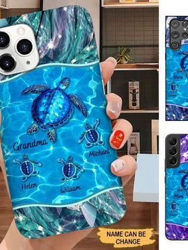 Grandma with Grandkids Turtle Personalized Phone case SC12710