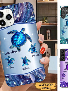 Grandma with Grandkids Turtle Personalized Phone case SC12712